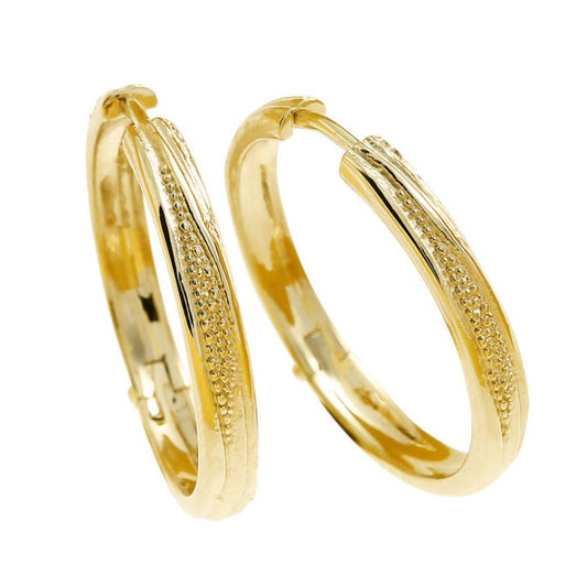 Strandcore Hoop Earrings, Gold Finish