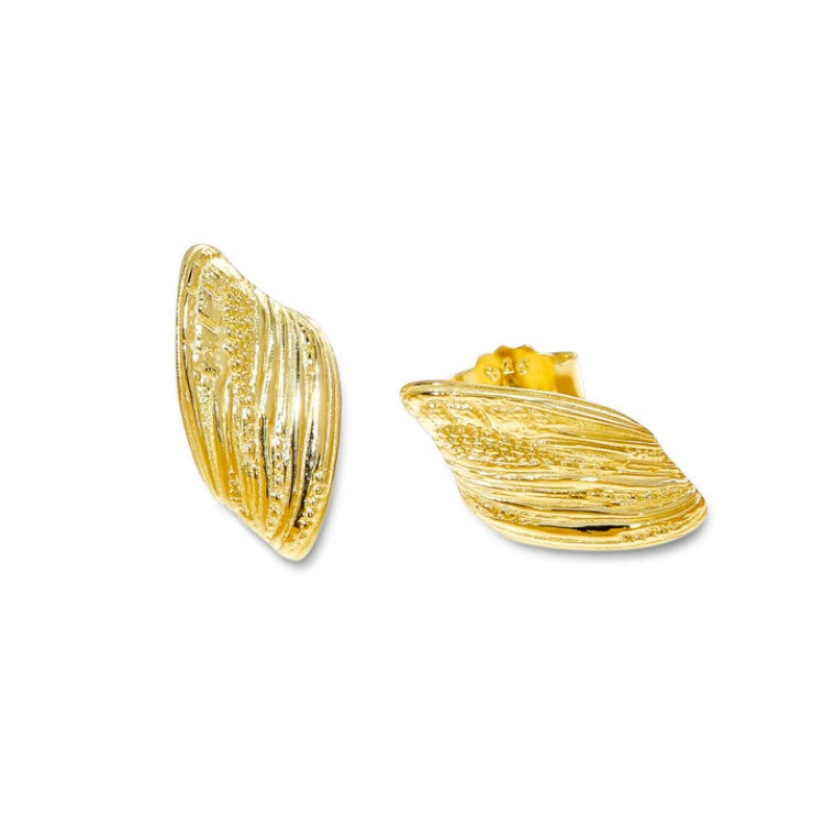 Strandcore Stud Earrings, Gold Finish