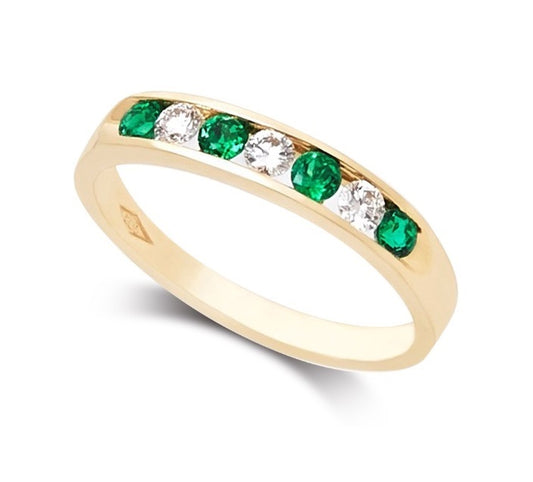 Emerald And Diamond Eternity Band