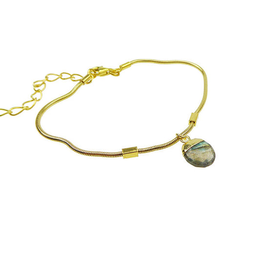 Gemstone Bracelet, Gold Finish