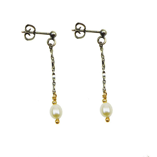 Silver Pearl Drop Earrings