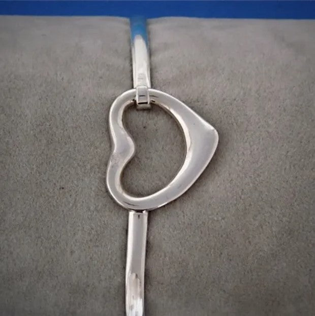 Silver Heart Hook Bangle