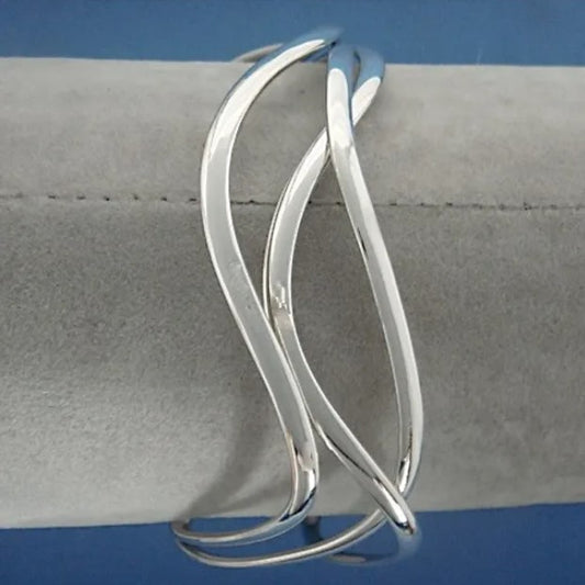 Silver Triple S Crossover Bangle