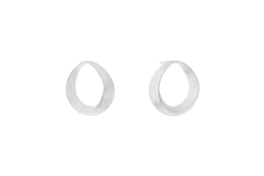 Small Silver Ribbon Studs