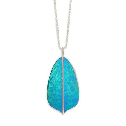 Titanium Shield Pendant - Kingfisher