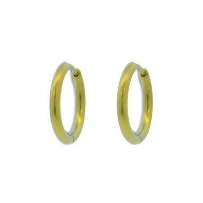 Titanium Hinged Hoops - Yellow 19mm