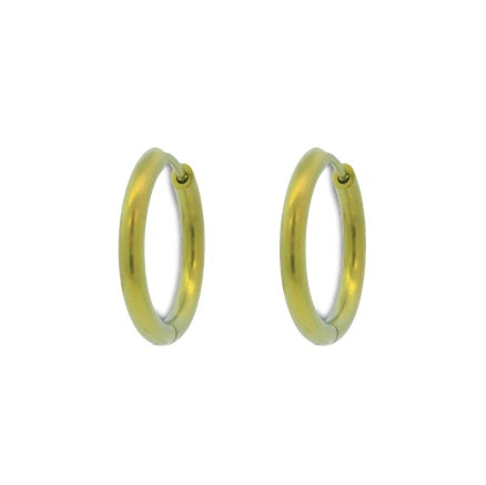 Titanium Hinged Hoops - Yellow 19mm