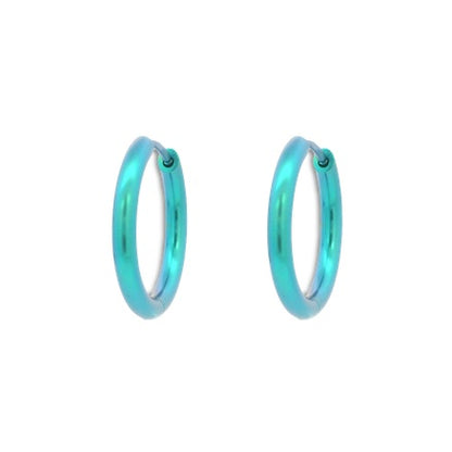 Titanium Hinged Hoops - Kingfisher 19mm
