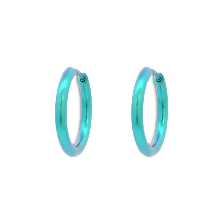 Titanium Hinged Hoops - Kingfisher 19mm