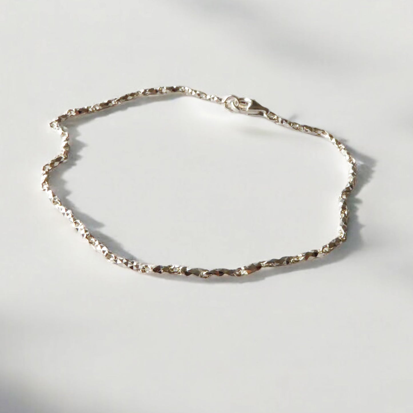 Facet Mini Link Necklace, Silver