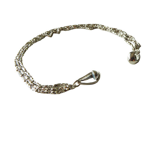 3 Strand Facet Link Bracelet, Silver