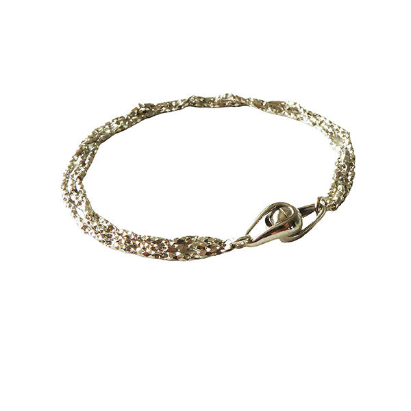 3 Strand Facet Link Bracelet, Silver
