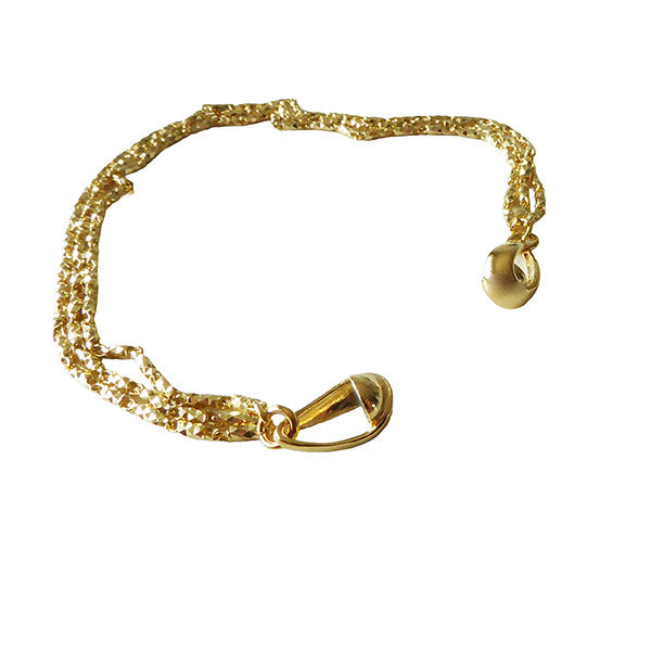 3 Strand Facet Link Bracelet, Silver