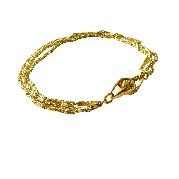 3 Strand Facet Link Bracelet, Silver