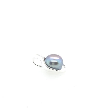 Grey Pearl Silver Cup Pendant