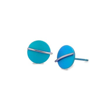 Titanium Round Studs - Kingfisher