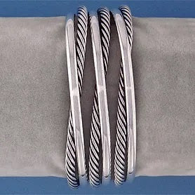 Silver Multi Strand Cuff Bangle