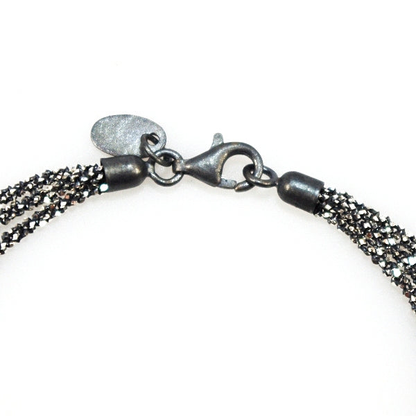 3 Strand Diamond Cut Necklace, Silver