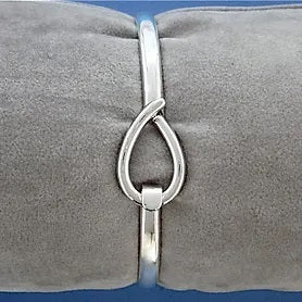 Silver Pear Loop Bangle, Small