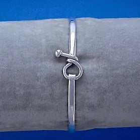 Silver Twisted Loop Hook Bangle
