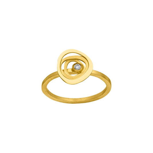 14ct Gold And Diamond Abstract Ring