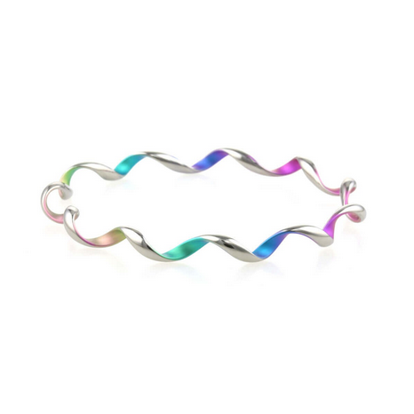 Titanium Spiral Bangle - Rainbow