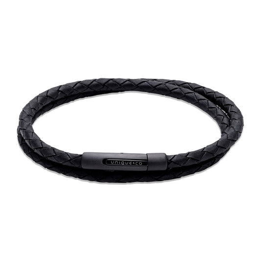 Black Leather Wrap Around Bracelet