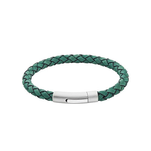 Green Suede Leather Bracelet with Steel Clasp
