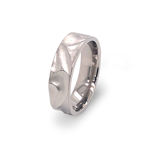 Titanium Deep Carved Wave Ring Natural