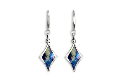 Blue Aurora Drop Earrings, Silver