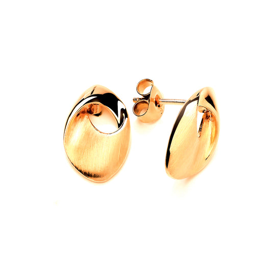 9ct Gold Oval Wrap Studs