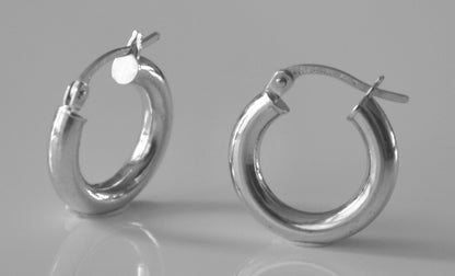 9ct Gold Hoop Earrings, 15mm