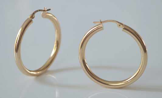9ct 30mm Gold Hoops