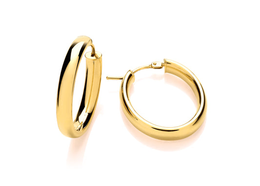 9ct Oval Gold Hoops