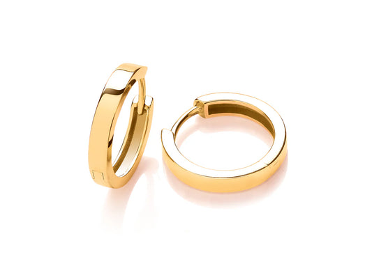 9ct 16mm Gold Square Huggie Hoops