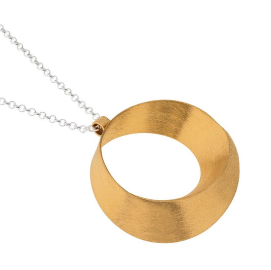 Gold Silver Ribbon Necklace