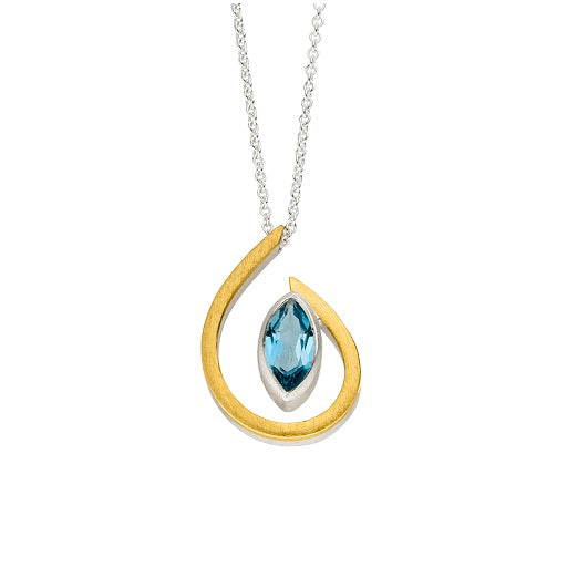 Silver and Gold Teardrop Pendant