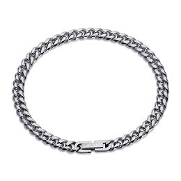 Stainless Steel Curb Bracelet, Matte/Polished