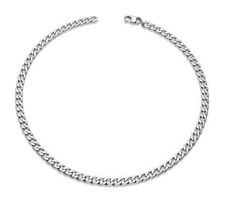 Stainless Steel Curb Necklace, Matte