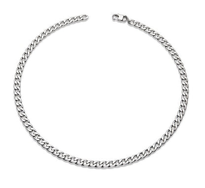 Stainless Steel Curb Necklace, Matte