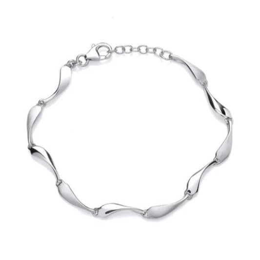 Teardrop Link Bracelet, Silver