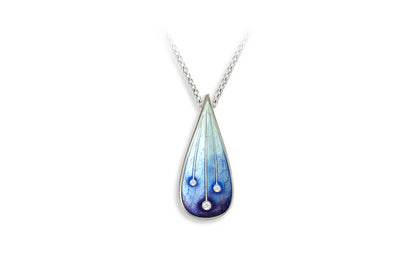 Blue Sky and Stars Drop Necklace