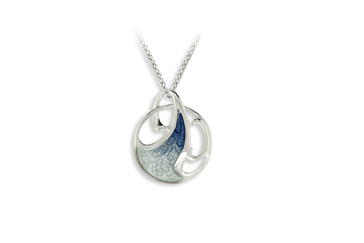 Art Nouveau Enamel Wave Necklace