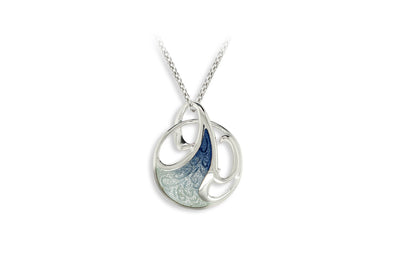 Art Nouveau Enamel Wave Necklace