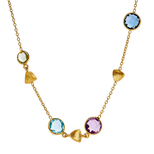 Mixed Gemstone Bracelet, Gold Finish
