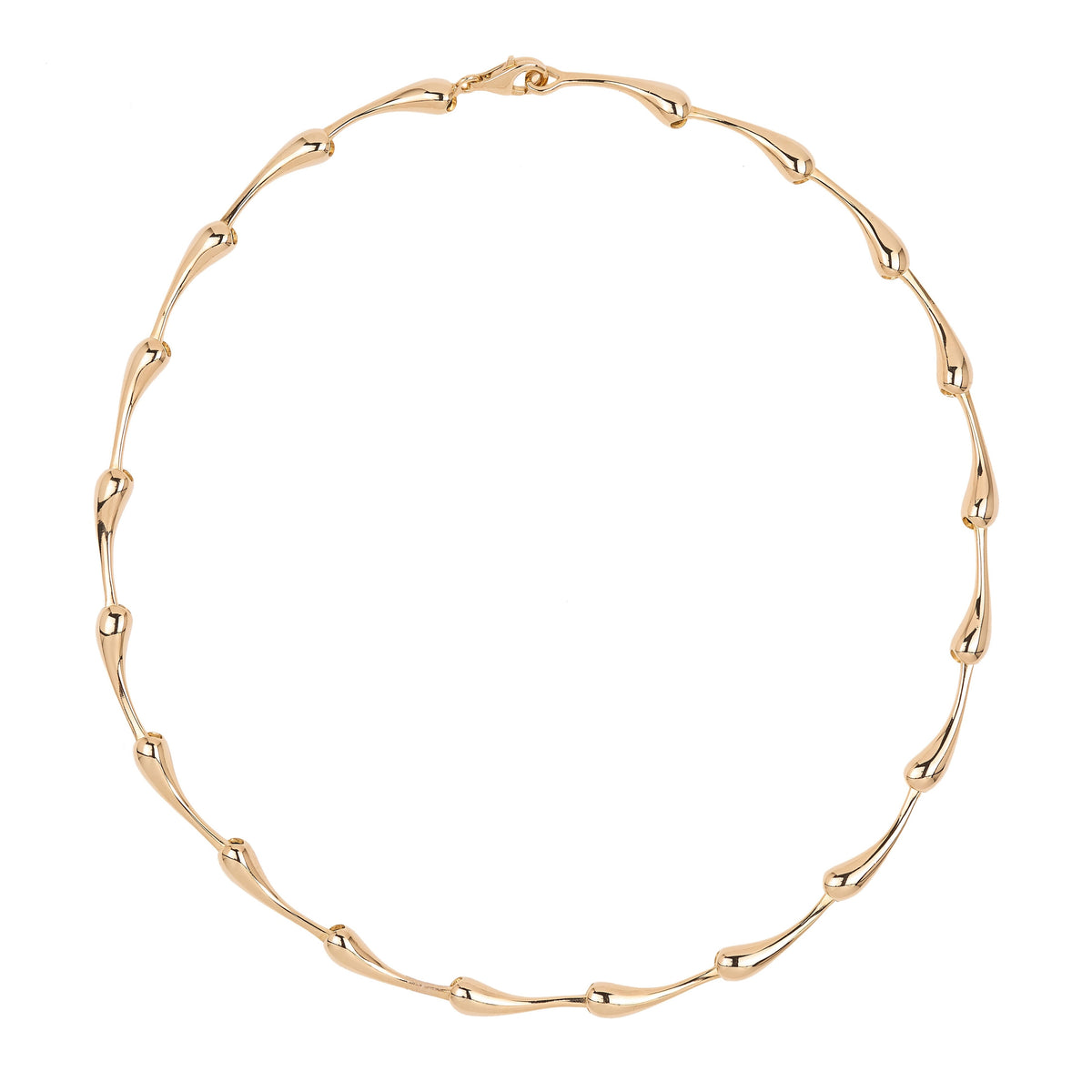 Silver Link Necklace, Gold Finish
