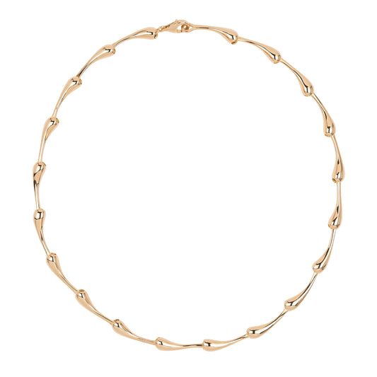 Silver Link Necklace, Gold Finish