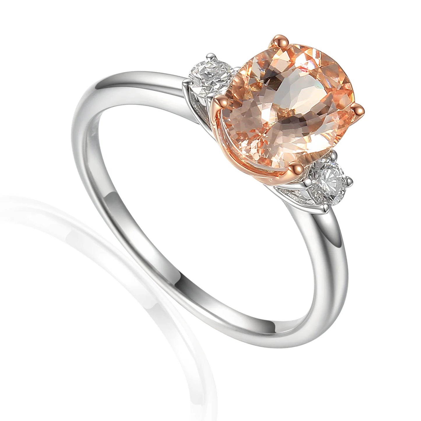 Morganite And Diamond Trilogy Ring