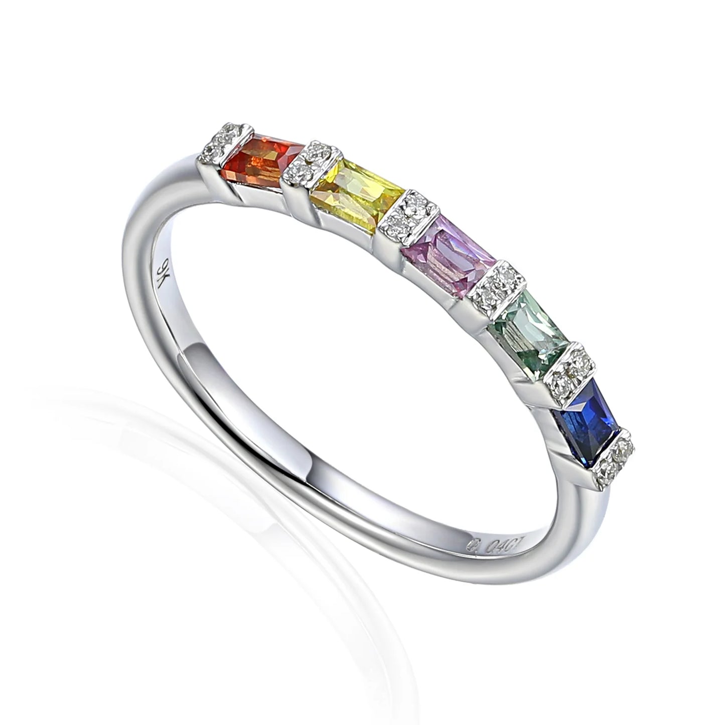 Sapphire Diamond Baguette Eternity Ring
