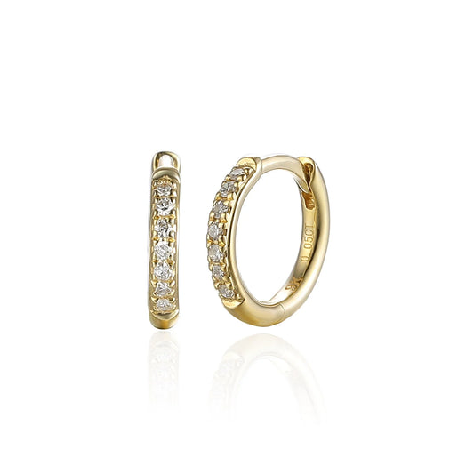 9ct Gold Diamond Set Huggy Hoops